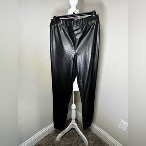 Extra High-Waisted Faux-Leather Pants M Tall